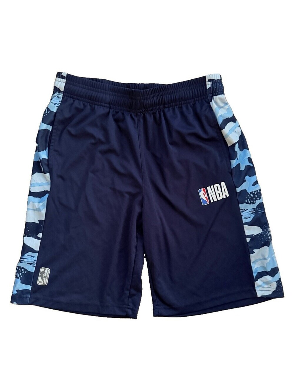 NBA Youth XL 18-20 Navy Camo Athletic Basketball Shorts Drawstring Performance